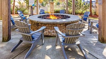 Outside fire pit at Carolina Point Apartments, 201 Carolina Point Parkway, Greenville, SC 29607